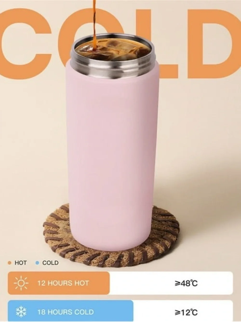 Owala Kids Insulated Straw Bottle - Blue with Pink & Peach Accents age 3+ 16oz